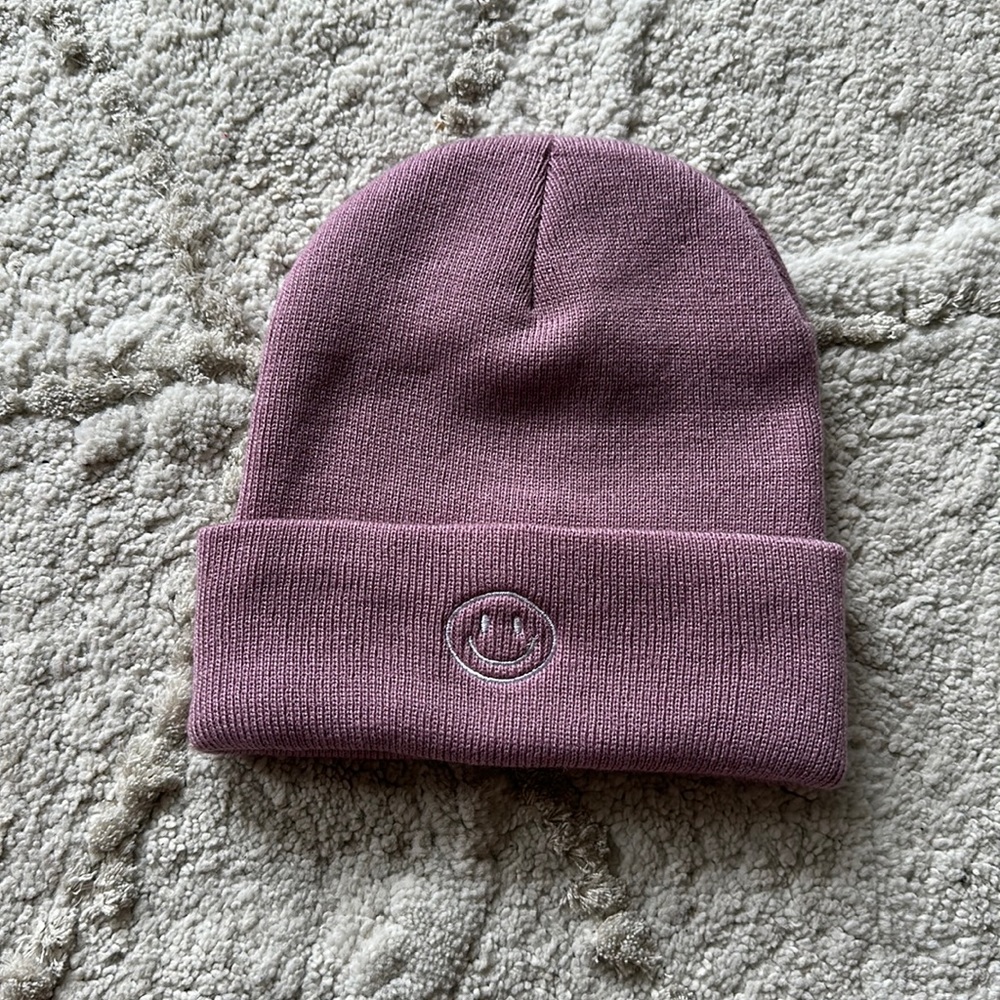 Pink beanie hat